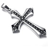 Men Gothic Biker Stainless Steel Pendant Necklace, Cross - InnovatoDesign