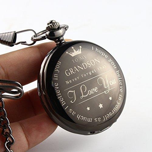 To My Grand Son Pocket watch to grandson Gifts From a Grandpa GrandMa-Pocket Watch-Innovato Design-Innovato Design