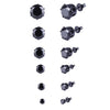 6 & 8 &9 Pack Surgical Stainless Steel Cubic Zirconia Studs Earrings Sets Unisex for Women&Men Black White Assorted Size