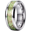 8 mm Gold Celtic Dragon Luminous Glow Tungsten Carbide Wedding Ring for Men Women