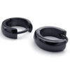 Men Stainless Steel Hoop Earrings, Black - InnovatoDesign