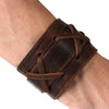 Authentic Wide Leather Casual Mens Brown Cuff Bangle Bracelet-Bracelets-Innovato Design-Innovato Design
