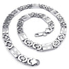 Men Stainless Steel Necklace, Heavy Wide Cross Links Chain, Silver - InnovatoDesign