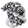 Stainless Steel Band Casted Grim Reaper Skull Biker Men Ring-Rings-KONOV-8-Innovato Design