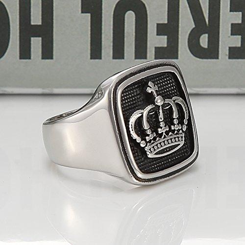Men's 316l Stainless Steel Silver Vintage Kings Crown Ring-Rings-Innovato Design-7-Innovato Design