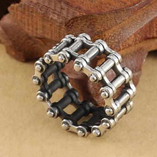 Men's 316L Stainless Steel Bike Motorcycle Chain Link Ring Silver-Rings-Innovato Design-7-Innovato Design