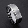 Men Silver 8mm Tungsten Carbide Ring Wedding Jewelry Engagement Promise Band for Him Pipe Cut Matte Finish-Rings-Fashion Month-7-Innovato Design