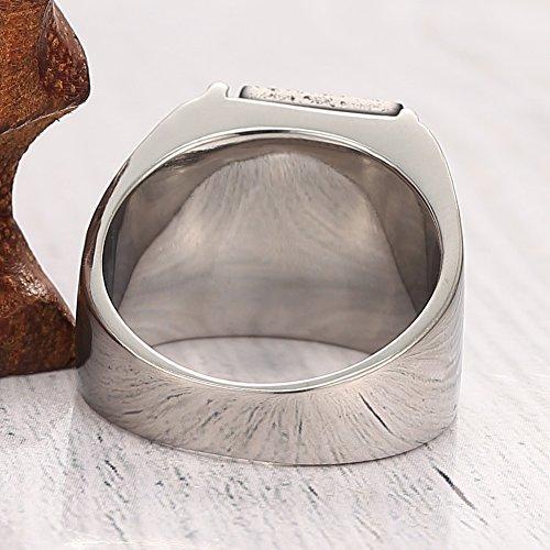 14MM Men 316L Stainless Steel Princess Cut Black Onyx Ring Band Highly Polishing Ring-Rings-Innovato Design-8-Innovato Design