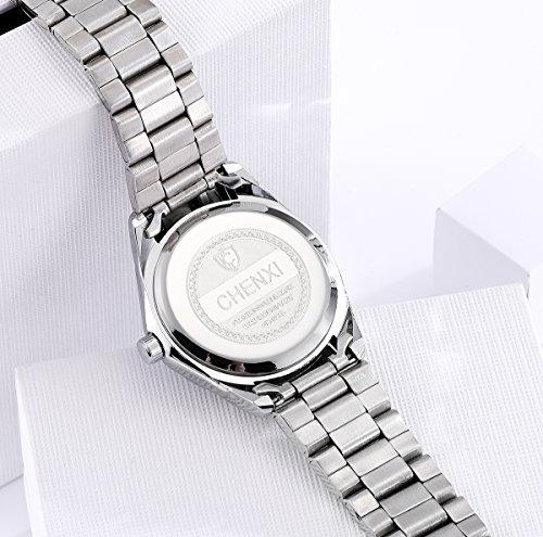 Luxury Women's Wrist Watches,Silvery Stainless Steel Wristwatches for Lady,Blue Face with Rhinestones Index-Watches-Innovato Design-Innovato Design
