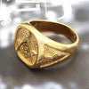 Men's Womens Masonic Ring 18K Gold Plated Freemason Symbol Ring - InnovatoDesign