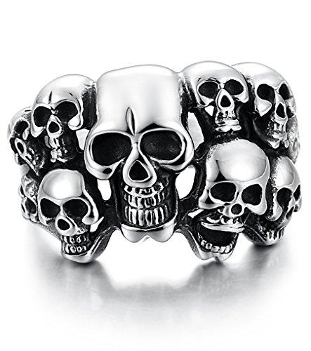 Stainless Steel Rings for Men Women Multi Skull Head Rings,Size 8-14-Rings-Innovato Design-8-Innovato Design
