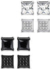 4 Pairs Stainless Steel Stud Earrings for Men Women Square Earrings CZ Inalid,6-8MM