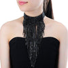 Black Rhinestone Crystal Chain Statement Choker Collar Pendant Necklace-Necklaces-Innovato Design-Innovato Design