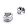 Stainless Steel Men Huggie Hinged Hoop Stud Earrings Set, 2pcs, Color Silver - InnovatoDesign