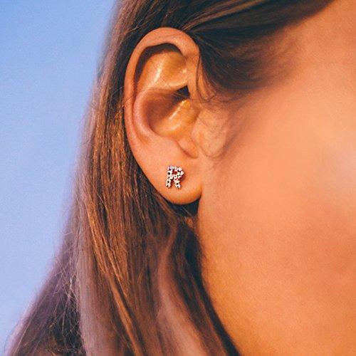 925 Sterling Silver CZ Simulated Diamond Stud Earrings Fashion Alphabet Letter Initial Earrings-Earrings-Innovato Design-A-Innovato Design