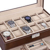 Men Watch Organizer Jewelry & Accessories Holder Display Case with Lock and Keys Black-Watch Box-Innovato Design-Black-Innovato Design