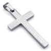Stainless Steel Men Lords Prayer Cross Pendant Necklace, Silver, 24 inch Chain - InnovatoDesign