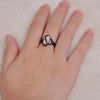 Women's S Promise Ring Graduation Gift Wedding Engagement White Lab Opal Black Gold Party Rings for Her Size 6-10-Rings-Innovato Design-6-Innovato Design