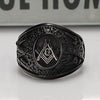 Vintage Masonic Master Freemason Black-Plated Stainless Steel 3D Large Signet Ring-Rings-Innovato Design-7-Innovato Design