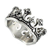 Men's Stainless Steel Ring Silver Tone Black Royal King Crown Knight Fleur De Lis Cross Band-Rings-Innovato Design-6-Innovato Design