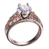 Rose Gold Sterling Silver Round Cubic Zircon Wedding Promise Gift Ring-Rings-Innovato Design-6-Innovato Design