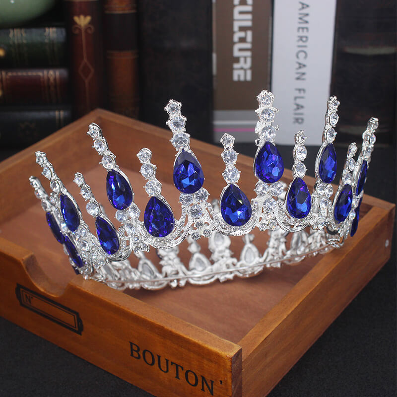 Multi-crystal Silver Queen Wedding Crown Tiaras-Crowns-Innovato Design-Clear-Innovato Design