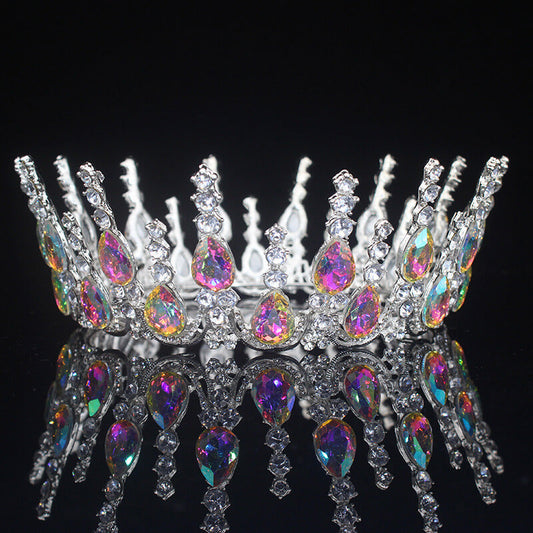 Multi-crystal Silver Queen Wedding Crown Tiaras-Crowns-Innovato Design-Silver PP-Innovato Design
