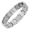 Double Strength Titanium Magnetic Therapy Bracelet For Arthritis Pain Relief Silver Color