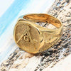 Men's Womens Masonic Ring 18K Gold Plated Freemason Symbol Ring-Rings-KONOV-7-Innovato Design