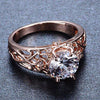 Rose Gold Sterling Silver Round Cubic Zircon Wedding Promise Gift Ring-Rings-Innovato Design-6-Innovato Design