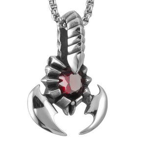 Men's Stainless Steel Pendant Necklace Scorpion King -With 23 Inch Chain-Necklaces-INBLUE-Black-Innovato Design