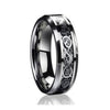 6MM Dragon Design Tungsten Carbide Wedding and engagement Bridal Band Ring Sets-Rings-Innovato Design-5-Innovato Design