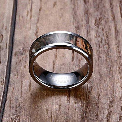 Men 8mm Tungsten Carbide Ring Silver Camouflage Hunting Camo Sport Fashion Wedding Engagement Band-Rings-Innovato Design-5-Innovato Design