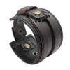 Wide Genuine Leather Men Bangle Cuff Bracelet, Fits 7.5