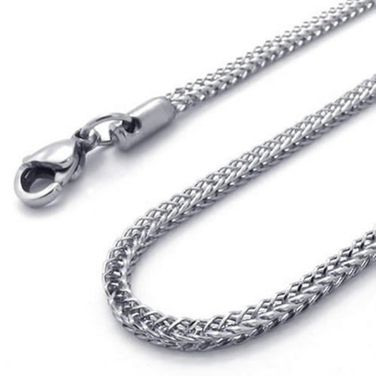 3.2mm Silver Stainless Steel Men Necklace Chain 18-32" inch, 3.2mm-Necklaces-KONOV-20.0 inches-Innovato Design