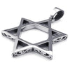 Men Gothic Star of David Stainless Steel Pendant Necklace, Black Silver, 24 inch Chain - InnovatoDesign