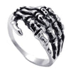 Men Biker Tribe Gothic Stainless Steel Skull Skeleton Bone Hand Ring-Rings-KONOV-7-Innovato Design