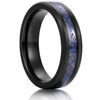 DRAGON Unisex 6 mm Black Celtic Dragon Blue Carbon Fiber Tungsten Carbide Ring Comfort Fit