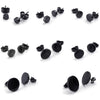 Men Stainless Steel 3-14mm 8 Pairs Charm Elegant Stud Earrings Set, Black - InnovatoDesign