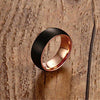 Men 8mm Tungsten Carbide Black Rose Gold Plated Two Tone Wedding Band Engagement Ring Matte Finish - InnovatoDesign