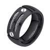 8mm Men's Silver/Black Cable Inlay Titanium Ring Wedding Band Screw Design Size 6-14-Rings-Innovato Design-Black-7-Innovato Design