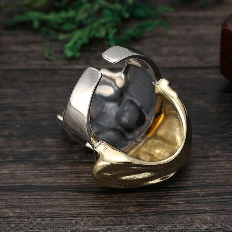 Men's 925 Sterling Silver Caribbean Pirate Skull Ring Adjustable-Rings-Innovato Design-Adjustable-Innovato Design