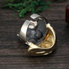 Men's 925 Sterling Silver Caribbean Pirate Skull Ring Adjustable - InnovatoDesign