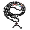 7 Chakra Real Stone Black Obsidian Buddhist Mala Prayer Beads 108 Meditation Healing Multilayer Bracelet/Necklace-Bracelets-Top Plaza-6mm(With buddha head)-Innovato Design