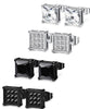 4 Pairs Stainless Steel Stud Earrings for Men Women Square Earrings CZ Inalid,6-8MM