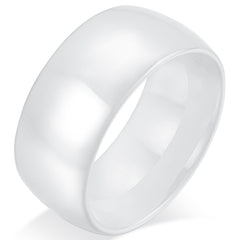 Men Women 12mm White Ceramic Wedding Ring Engagement Band High Polished Domed Design Comfort Fit-Rings-Fashion Month-6-Innovato Design
