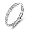 Women Titanium Eternity Rings Cubic Zirconia Wedding Engagement Band-Rings-Innovato Design-Silver-4-Innovato Design