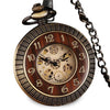 Wooden Pocket Watch with Carved Number Dial and Classy Vintage Look - InnovatoDesign