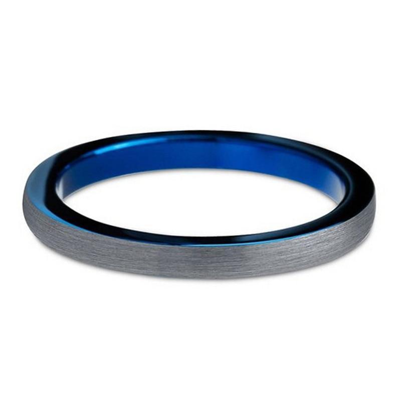 3mm Silver-Blue Tungsten Carbide Ring-Rings-Innovato Design-4-Innovato Design