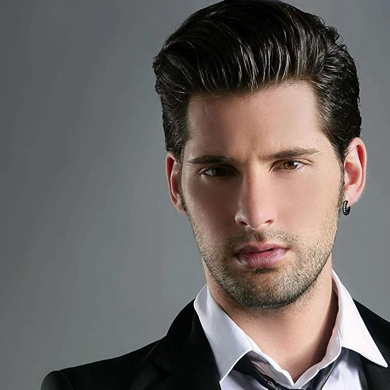 6 Pairs Stainless Steel Hoop Earrings for Women Men Stud Earrings CZ Set-Earrings-Innovato Design-A: 6 Pairs Black-Innovato Design